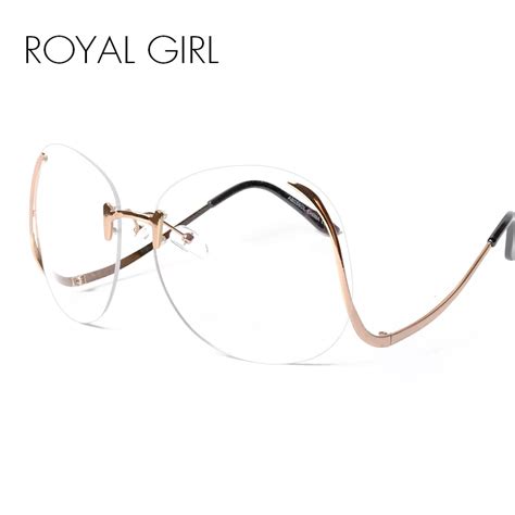 Royal Girl 2018 New Unique Eyeglasses Women Rimless Frames Glasses Oversized Ss380 On Aliexpress