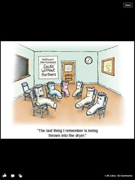 Missing Sock Therapy Life Humor Funny Cartoons Funny Jokes