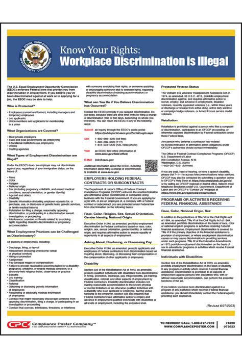Eeoc Poster Know Your Rights Workplace Discrimination Is Illegal