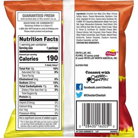 Flaming Hot Cheetos Nutrition Label Labels Ideas For You Hot Sex Picture