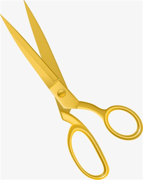 A Pair Of Golden Scissors On A White Background