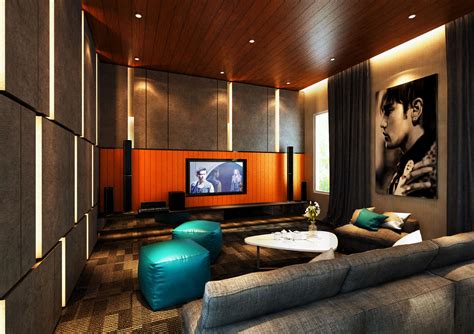 Modern Classical Home Theater In Luxury Malaysian Bungalow By Latitude
