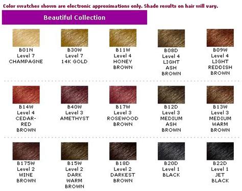 Brown Hair Color Chart Clairol Natural Hair Dye