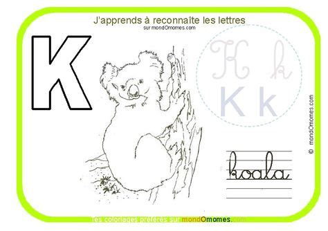 Coloriage alphabet lettre K  Coloriage alphabet, Coloriage, Alphabet