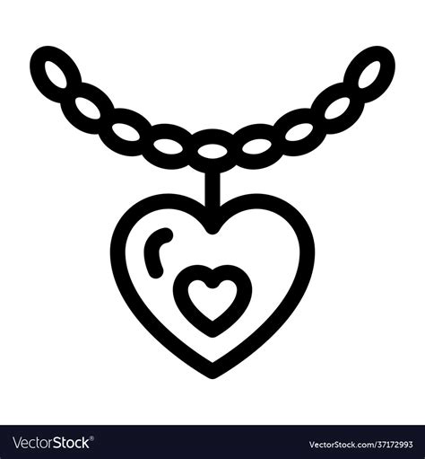 Heart Necklace Royalty Free Vector Image Vectorstock