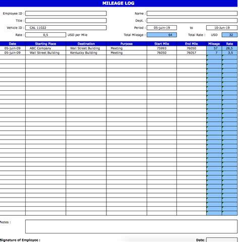 Mileage Report Template Excel Excel Templates