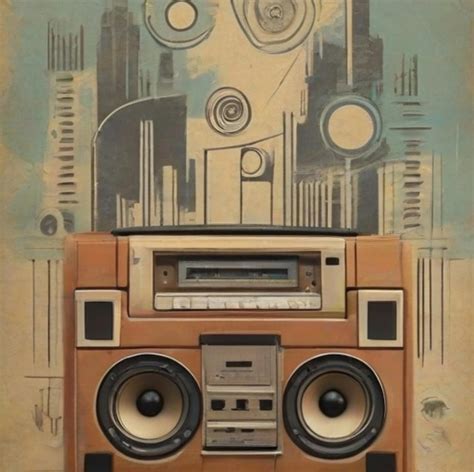 Equipos de audio y video hifi de los años 70 y 80 ilustración retro