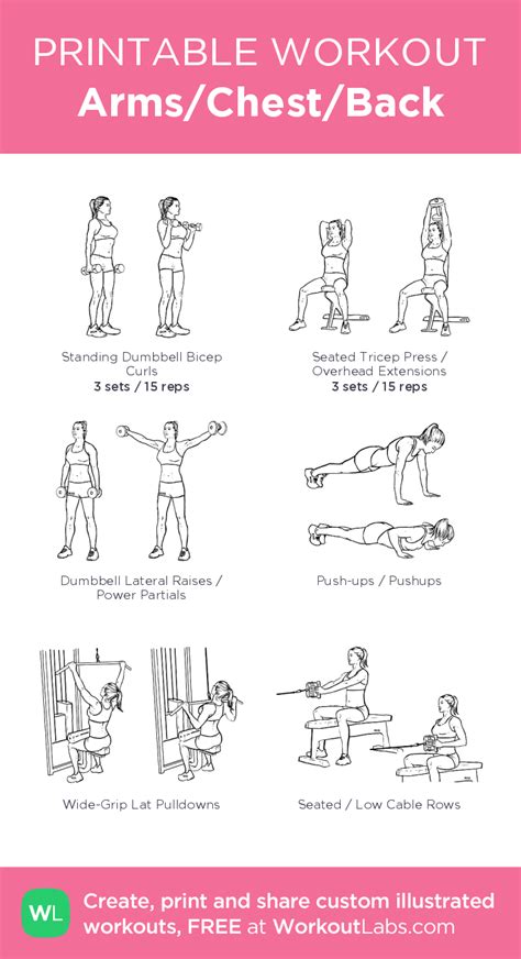 Armschestback Planet Fitness Workout Printable Workouts Gym