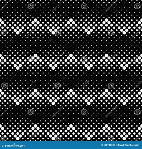 Retro Geometrical Black And White Dot Pattern Background Stock Vector