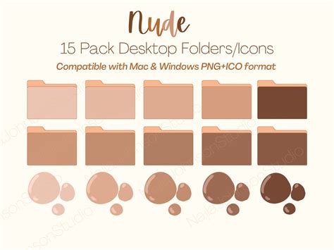 Nude Desktop Folder Icons Desktop Folder Icons Aesthetic Etsy