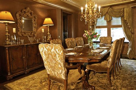 Traditional Dining Room Designed For Opulent Entertaining At A San