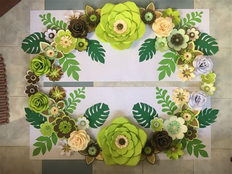 Shades Of Green Paper Flowers By Gellediy Hand Made Paper Flower By