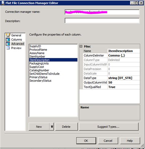Sql Server Flat File Connection Manager Text Qualifier Setup