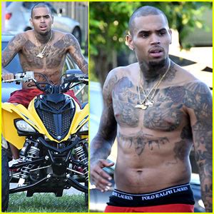 Chris Brown Goes Shirtless For New Music Video Shoot Chris Brown