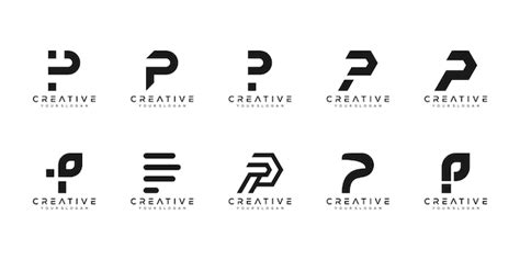 Premium Vector Set Of Creative Monogram Letter P Logo Design Template