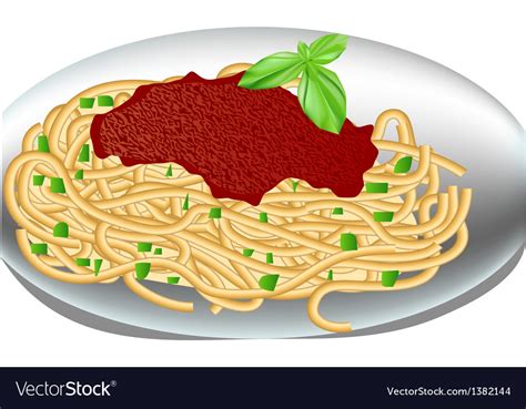 Plate Spaghetti Royalty Free Vector Image Vectorstock