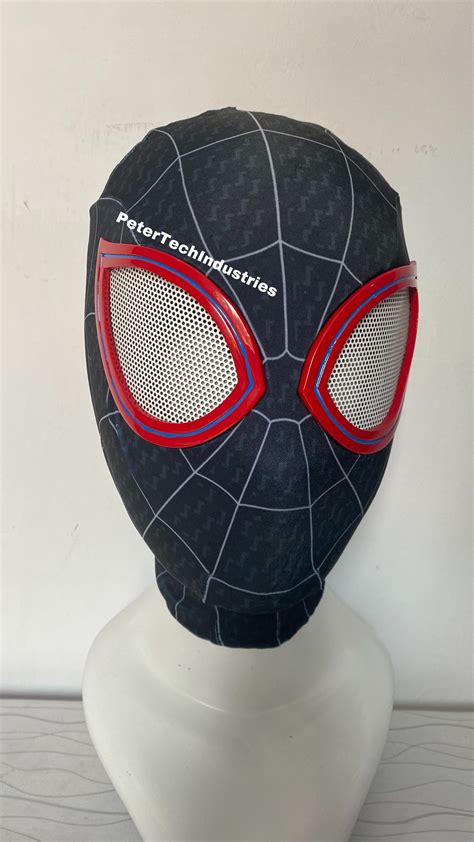 Mask Faceshell Miles Morales Spiderman Into Spiderverse Etsy Singapore