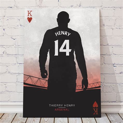 Arsenal Poster Thierry Henry Arsenal Legendary Striker Vintage
