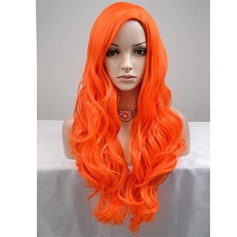 Buy Beron Orange Wig Long Curly Wig Women Girls Charming Full Wig Long Wavy Wig Orange Wigs For