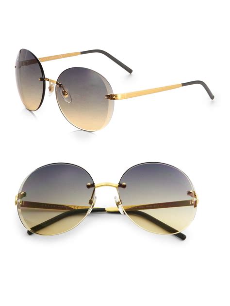 Gucci Rimless Oversized Round Sunglasses In Metallic Lyst