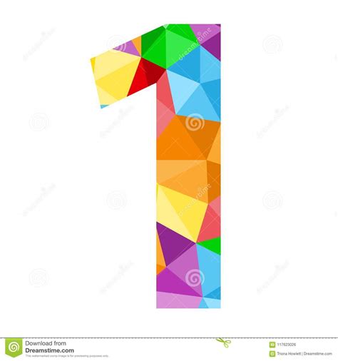 number-1-icon-with-colorful-polygon-pattern-stock-illustration