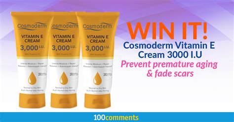 Cosmoderm comes with a variety of products such as the vitamin e series for dry skin and for dark spots, tea tree series for pimple prone skin and gentle series for aging skin which contains collagen and q10. Cosmoderm Vitamin E Cream Contest