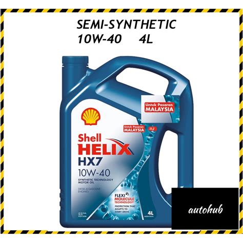 Shell Helix Hx7 10w 40 Engine Oil Semi Synthetic Mniyak Hitam Shell