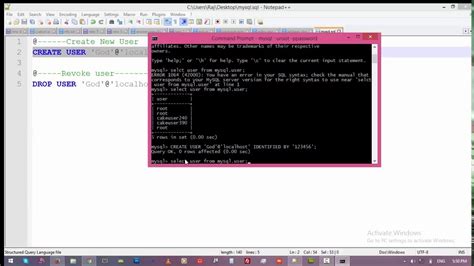 3. Show/Create/Delete Users In MySql Server || MySql and Command Prompt