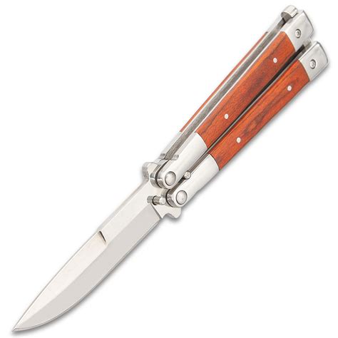 Classic Wooden Butterfly Knife Stainless Steel Blade