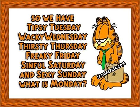 Garfield Freaky Friday Thirsty Thursday What Is Monday