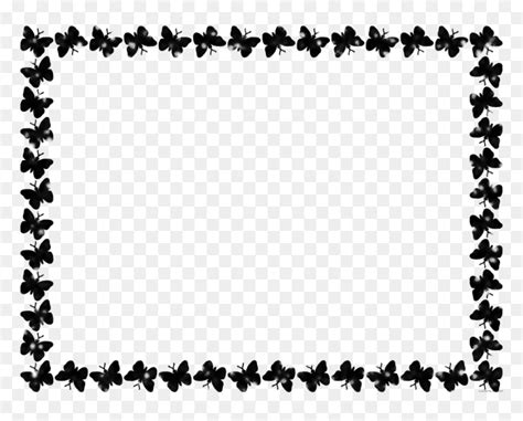 Butterfly Black And White Border Clipart Butterfly Border Design