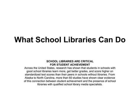 Why Care About School Libraries Ppt