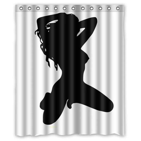 Luxury Smart Shower Curtains Shadow Naked Woman Girl Custom Design