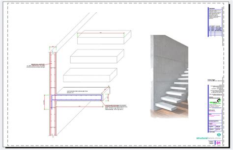Exterior Cantilever Staircase With Shear Wall Center Support