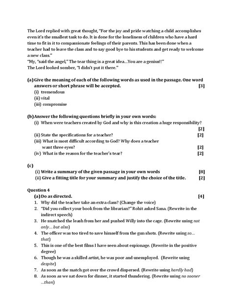 Icse Class 9 English Language Sample Question Paper 1 With Answers Ml
