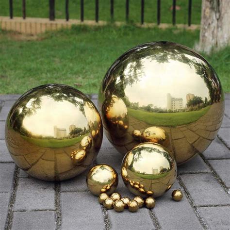 15cm6 Inch Smooth Hollow Steel Ball Gold Reflective Stainless Steel
