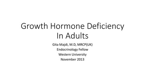 Ppt Growth Hormone Deficiency I N Adults Powerpoint Presentation