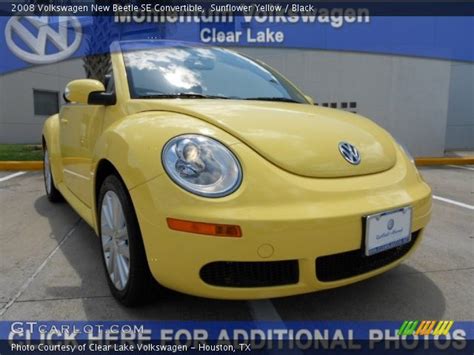 Sunflower Yellow 2008 Volkswagen New Beetle Se Convertible Black