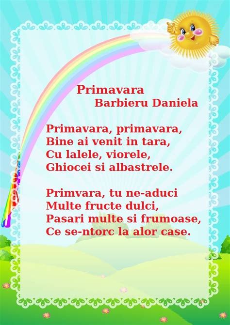 Primavara De Barbieru Daniela Kids Poems Teacher Life Kids And