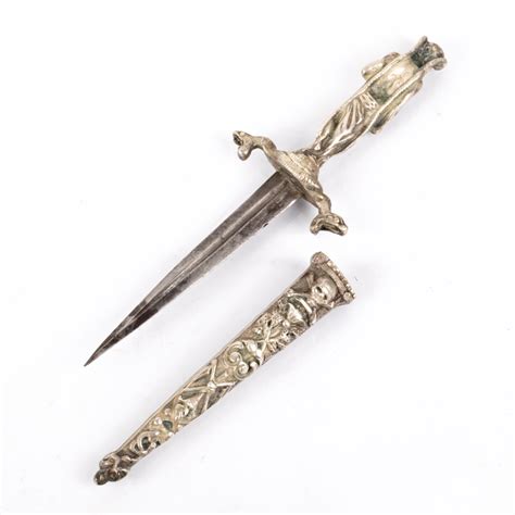 Antique Romantic Dagger With Devil On The Hilt Antique Weapons