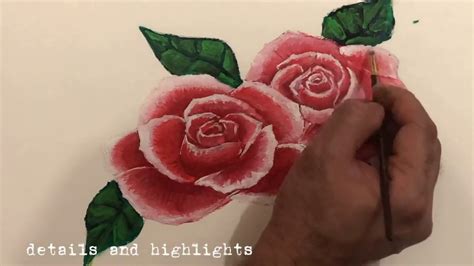 How To Paint A Rose In 4 Easy Steps Acrylic Painting Tutorial4basic