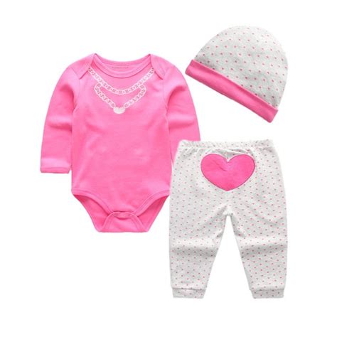 Baby Clothing Sets New Newborn Babe Girl Clothes Set Cotton Long Sleeves Babywear Hat T Shirt