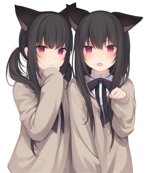 Twin Catgirls Looking For A Home Anime Waifu Anime Girl Neko Neko