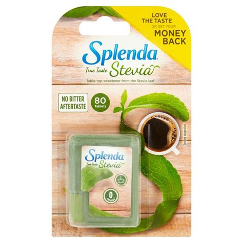 Aspartame, commercially known as equal and nutrasweet, has a flavor similar to sucrose, and also acts as a taste intensifier and enhancer. Splenda Stevia Tablets Ocado