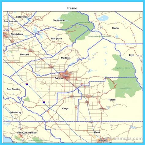 Map Of Fresno California Travelsmapscom