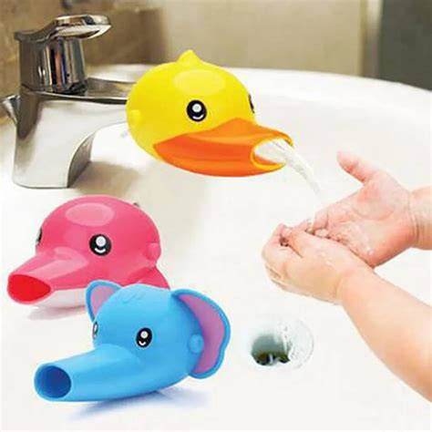 Cute Children Bathroom Water Extender Sink Faucet Chute Extender Kids