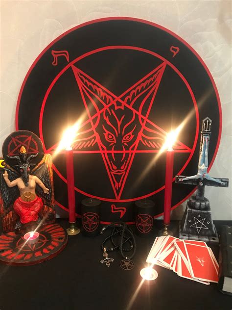 Baphomet Wall Plaque Occult Altar Satan Pentacle Anton Lavey Etsy