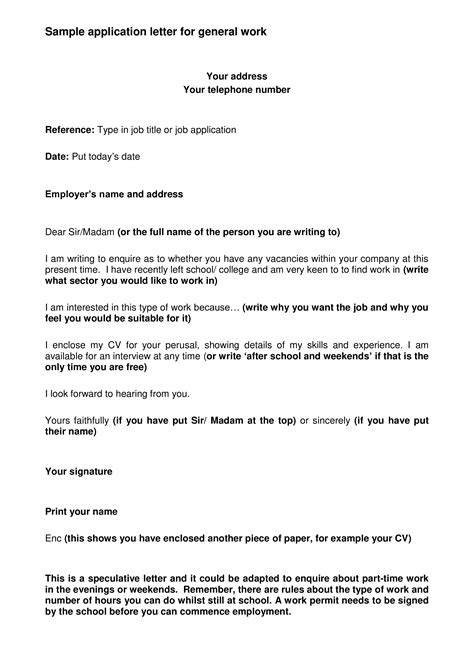 Employment Application Job Letter Format Templates At