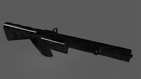 3d Model Futuristic Assault Rifle Sci Fi Cgtrader