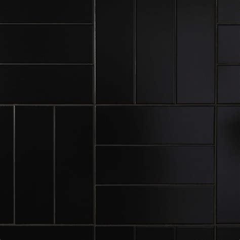 Rhian 30x10 Black Matt Tiles Walls And Floors
